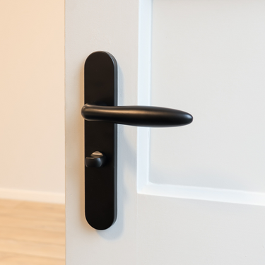 Pratona Türgriff schwarz mit abgerundetem Schild WC63/8 Badezimmerschloss