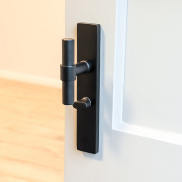 Pesaro Türgriff schwarz mit rechteckigem Schild WC63/8 Badezimmerschloss