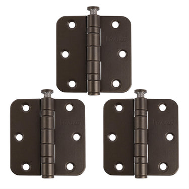 3 Stück Kugelscharnier abgerundet Bronze 76x76x2,5 mm
