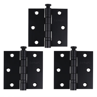 3 Stück Kugelscharnier gerade Schwarz 76x76x2,5 mm