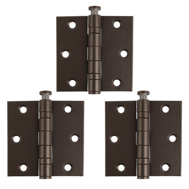 3 Stück Kugelscharnier gerade Bronze 76x76x2,5 mm