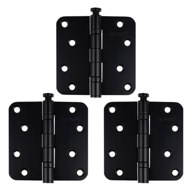 3 Stück Kugellagerscharnier abgerundet Schwarz 89x89x2,5 mm
