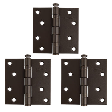 3 Stück Kugelscharnier gerade Bronze 89x89x2,5 mm