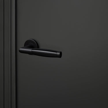 Ascoli Türgriff schwarz mit runder Rosette