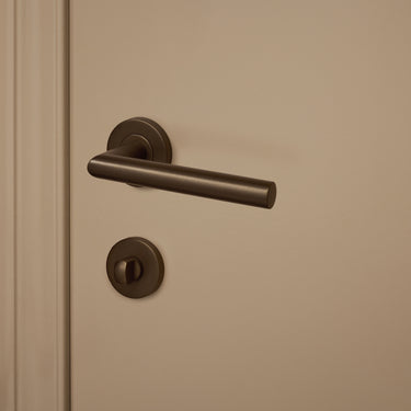 Toilettenschloss, runde Rosette aus Bronze