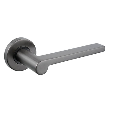 Caserta Türgriff Gun Metal PVD beschichtet mit runder Rosette