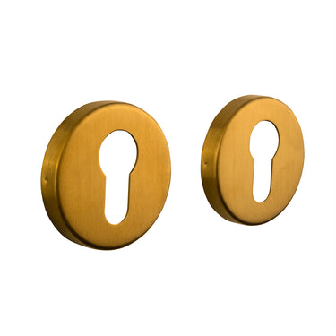 Zylinderrosetten, mattgolden, rund