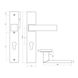 Maatvoering van Imperio deurklink PC72