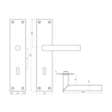 Tekening Nuoro deurklink SL72 op schild