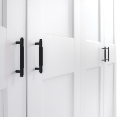 Griff geriffelt schwarz 224 mm - Bohrabstand 192 mm