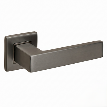 Imperio Türdrücker Gun Metal PVD beschichtet mit Vierkantrosette