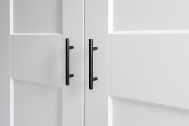 Schwarzer Stangengriff – Bohrlochabstand 128 mm