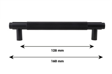 Griff geriffelt schwarz 160 mm - Bohrabstand 128 mm
