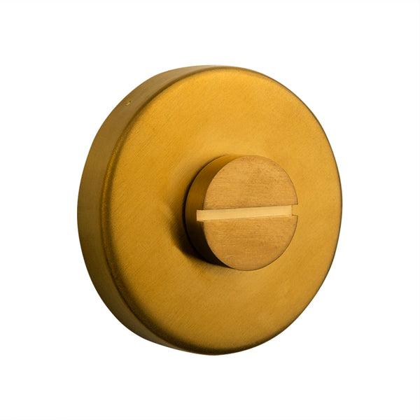 Toilettenschloss, runde Rosette in Mattgold
