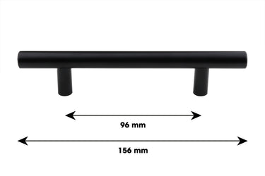 Schwarzer Stangengriff – Bohrlochabstand 96 mm
