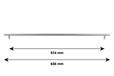 Stangengriff aus Edelstahl – Bohrabstand 576 mm