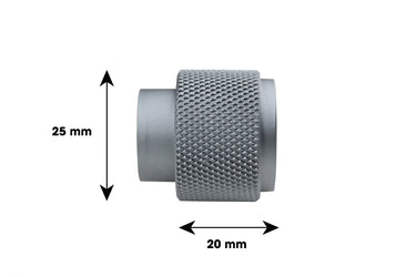 Schrankknopf, gerippt, anthrazit, 20 x 25 mm