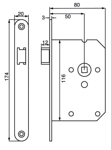 Laufschloss mit schwarzer Frontplatte