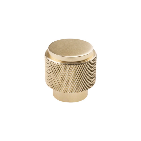 Schrankknopf, gerippt, satiniertes Gold, 20 x 25 mm