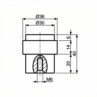 Türstopper schwarz, Bodenmontage, 40 mm