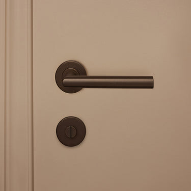 Toilettenschloss, runde Rosette aus Bronze