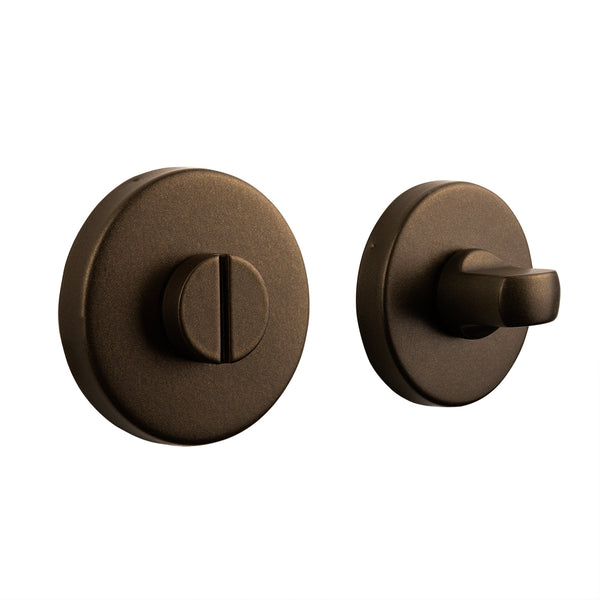 Toilettenschloss, runde Rosette aus Bronze