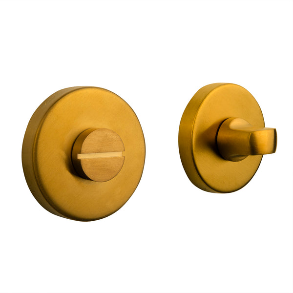 Toilettenschloss, runde Rosette in Mattgold