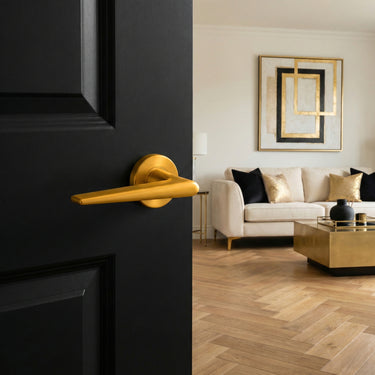 Türgriff Modena, mattgold mit runder Rosette